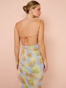 Bec & Bridge Zephy Asym Dress in Blue Blossom Floral Size 8 for rent on The Volte - image 3