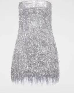 Scanlan Theodore Tinsel Mini Dress Silver Size 10 for rent on The Volte - image 5