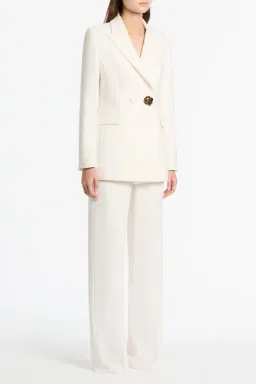Carla Zampatti Crepe Florence Blazer and Pants Set White Size 10 for rent on The Volte - image 2
