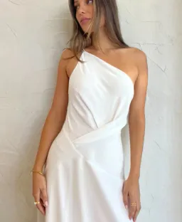 One Fell Swoop Rosa Midi Dress In Runway White Matte Size 6 for rent on The Volte - image 4