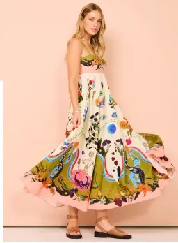 Alemais Evergreen Sundress Multi Print Size 10 for rent on The Volte - image 2