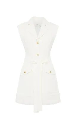 Aje Isabel Utility Mini Dress Ivory Size 10 for rent on The Volte - image 4