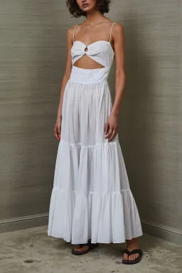 Bec and Bridge Miami Palm Tiered Maxi Dress in White Size 6 for rent on The Volte - image 2