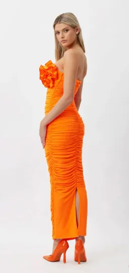 Bianca and Bridgett Tara Midi Dress in Orange Size 8 for rent on The Volte - image 2