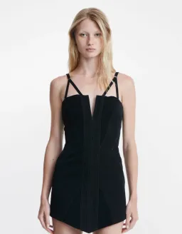 Dion Lee Fine Fork Mini Dress Black Size 6 for rent on The Volte - image 2