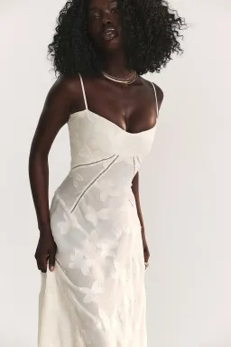 House Of CB Seren Lace Back Maxi Dress Vintage Cream Floral Size XS / AU 6 for rent on The Volte - image 3