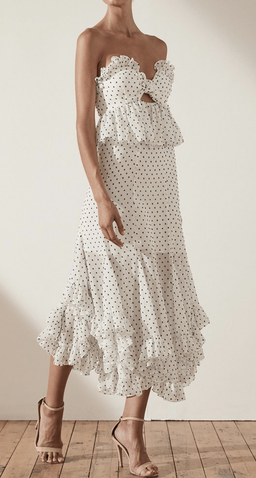 Wilder Tie Front Godet Midi Dress for rent on The Volte - image 1