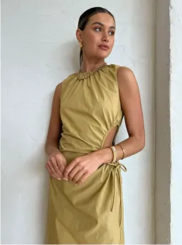 Sir the Label Dion Cut Out Maxi Dress Camel Size 6 for rent on The Volte - image 4