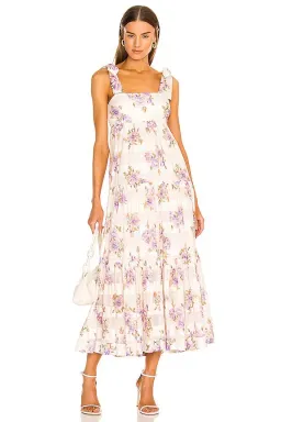 Zimmermann Rosa Striped Picnic Dress Lilac Size 0/AU 8 for rent on The Volte - image 1