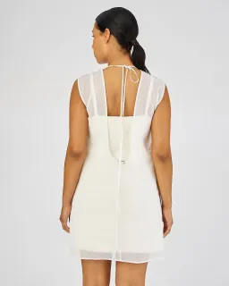 Oroton Lace Flower Sheer Mini Dress Soft Cream Size 14 for rent on The Volte - image 3