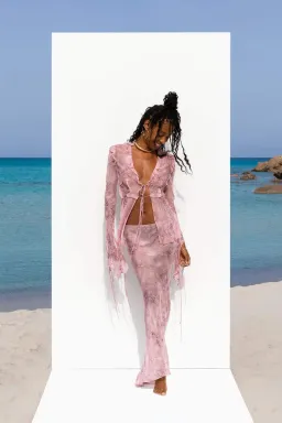 Rat & Boa Cobra Blouse Pink Snake Print Size XL / AU 14 for rent on The Volte - image 1