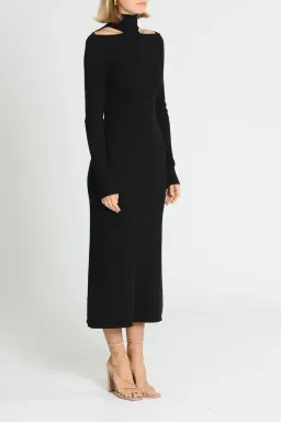 Camilla and Marc Gray Rib Knit Dress in Black Size 10 for rent on The Volte - image 2