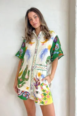 Alemais Seeker Shirt Print Size 6 and Short Print Size 6 for rent on The Volte - image 2