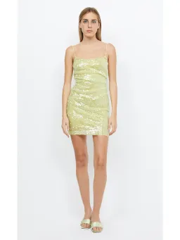 Bec & Bridge Venus Sequin Mini Dress in Citrus Size AU 6 for rent on The Volte - image 1