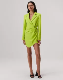 MISHA Aurelia Long Sleeve Mini Dress Lime Green Size 12/L for rent on The Volte - image 1