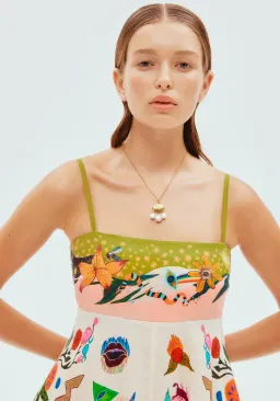 Alemais Evergreen Sundress Multi Print Size 8 for rent on The Volte - image 3