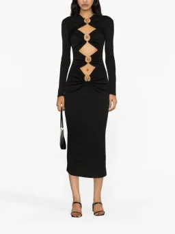Christopher Esber Orbit Cut-Out Midi Dress Black Size 10 for rent on The Volte - image 1