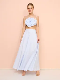 Aston Studio Flower Top & Maxi Skirt Set Blue Size 8 for rent on The Volte - image 1