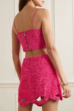 Aje Catara Skirt And Evelyn Crop Rouge Set Sequin Pink Size 16 for rent on The Volte - image 3