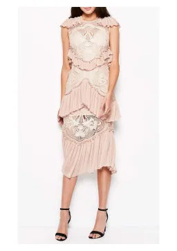 Alice McCall Sweet Emotions Midi Dress in Blush Size 8 for rent on The Volte - image 1