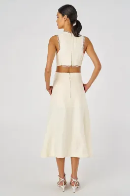 Oroton Lace Flower Midi Dress Soft Cream Size 6 for rent on The Volte - image 3