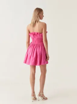 Aje Whisper Layered Mini Dress Brilliant Pink Size 10 for rent on The Volte - image 3