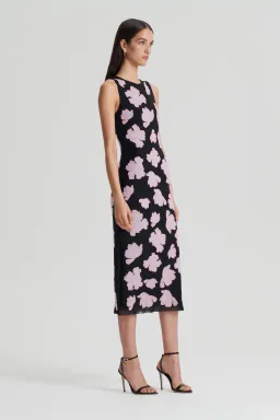 Scanlan Theodore Embroidered Floral Mesh Dress Size 6 for rent on The Volte - image 2