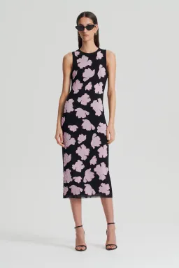 Scanlan Theodore Embroidered Floral Mesh Dress Size 6 for rent on The Volte - image 1