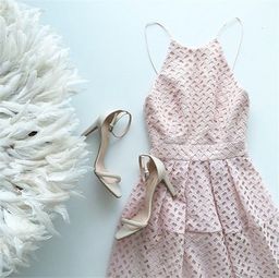 NICHOLAS Lattice Lace Tuck Ball Dress Blush Sz 6 for rent on The Volte - image 4