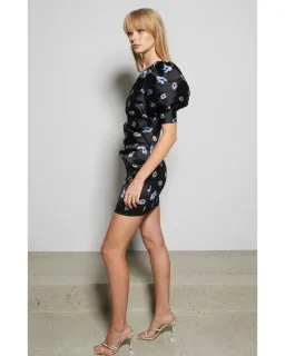 Bec & Bridge Daisy Asym Mini Dress Black Floral Size AU 8 for rent on The Volte - image 2
