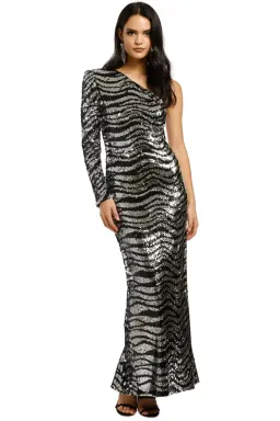 Carla Zampatti Wild About You Gown in Silver Size 10 for rent on The Volte - image 1
