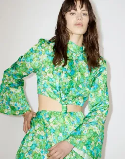Alemais Cassandra Cut Out Mini Dress Green Floral Print Size 6 for rent on The Volte - image 4