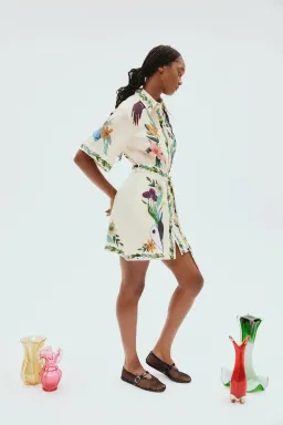 Alemais Meagan Mini Dress Cream/Print Size 12 for rent on The Volte - image 2