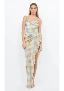 Bec & Bridge Zephy Asym Dress Blue Blossom Floral Size 8 for rent on The Volte - image 1