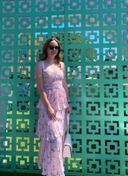 Self Portrait Satin Midi Dress Pink Floral Size 8 for rent on The Volte - image 5