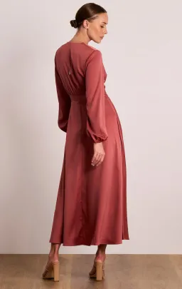 Pasduchas Florence Tie Midi Dress in Rose Size 8 for rent on The Volte - image 3