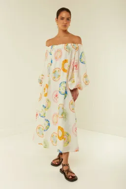 Palm Noose Sicily Dress Multi Print One Size for rent on The Volte - image 2