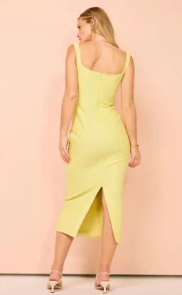 Manning Cartell Love Blossoms Raffia Midi Dress In Limoncello Size 10 for rent on The Volte - image 2