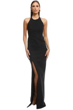 Elizabeth and James Ventus Halter Neck Twill Gown in Black Size 12 for rent on The Volte - image 1