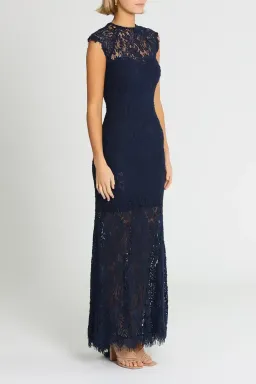 Elle Zeitoune Demi Gown in Navy Size 8 for rent on The Volte - image 3