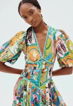 Alemais Evergreen Midi Dress Multi Size 8  for rent on The Volte - image 4