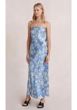 Bec & Bridge Blossom Strapless Maxi Dress in Blue Floral Size 6 for rent on The Volte - image 1
