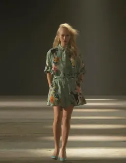 Alemais Meagan Oversized Linen Shirt & Shorts Set Green Multi Size 10 for rent on The Volte - image 2