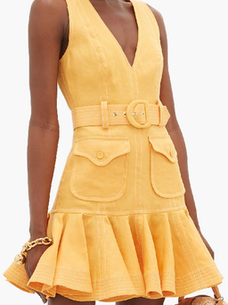 Zimmermann Super Eight Safari Mini Dress Mango Size 8/ 0 for rent on The Volte - image 3