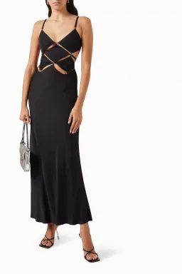 Bec & Bridge Diamond Days Strap Maxi Dress Black Size S / AU 8 for rent on The Volte - image 1