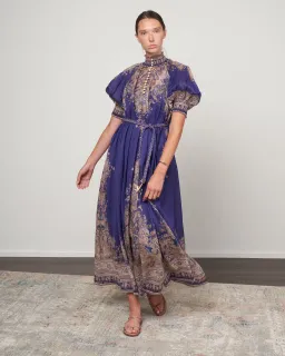 Zimmermann Anneke Swing Maxi Dress in Indigo Paisley Size 3/AU 14 for rent on The Volte - image 1