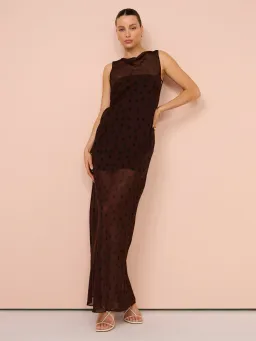 Bec & Bridge Turner Boatneck Maxi Dress Chocolate Size 10 for rent on The Volte - image 1