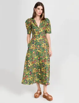Alemais Isabella V Floral Midi Dress Green Size 8  for rent on The Volte - image 2