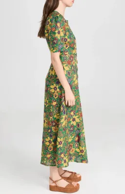 Alemais Isabella V Floral Midi Dress Green Size 8  for rent on The Volte - image 4