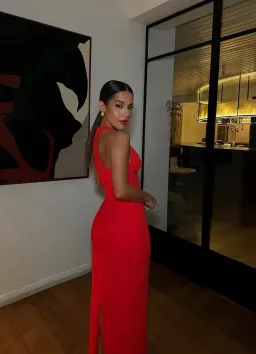 Effie Kats Eiza Gown in Cherry Red Size 6 for rent on The Volte - image 2